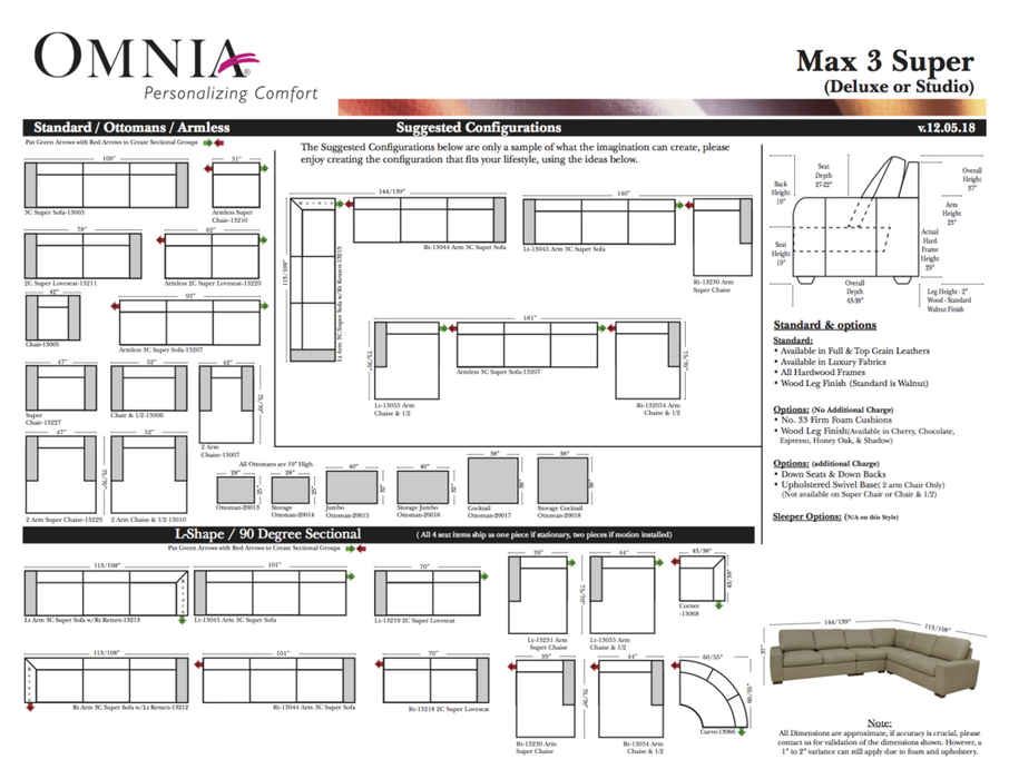 Omnia Max 3 Super Sectional - leatherfurniture