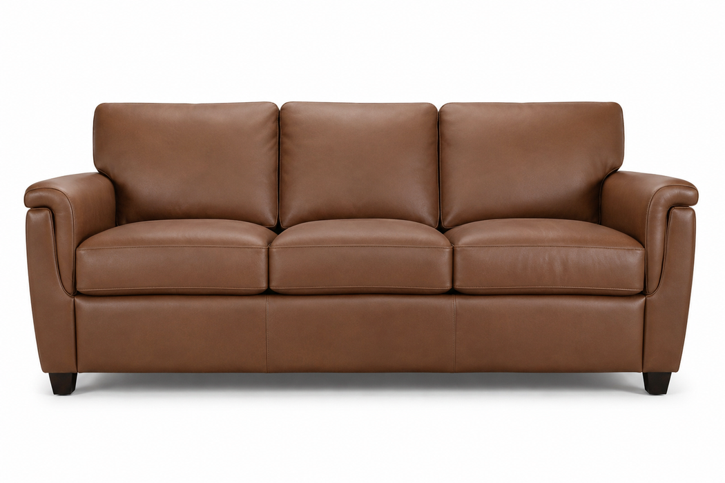 Omnia Stationary Solutions 209 Brown Leather Sofa