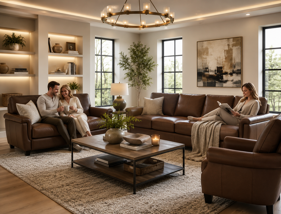 Omnia Stationary Solutions 209 Leather 4 Seat Sofa