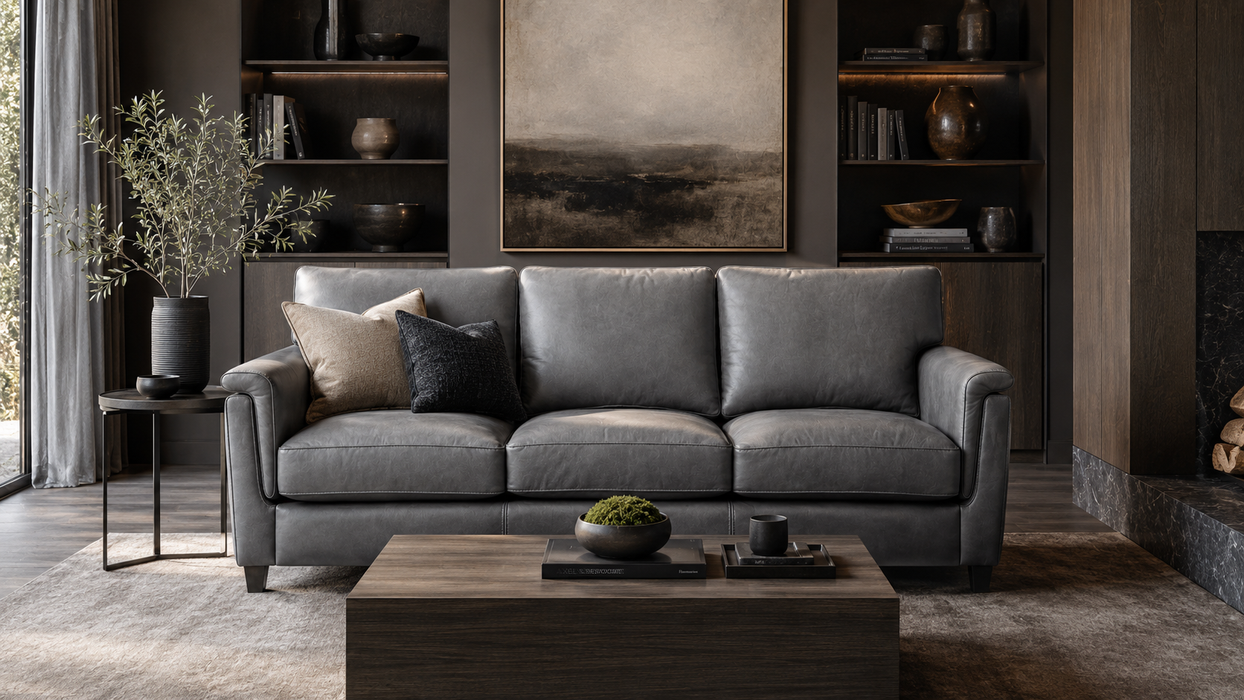 Omnia Stationary Solutions 209 Leather Sofa