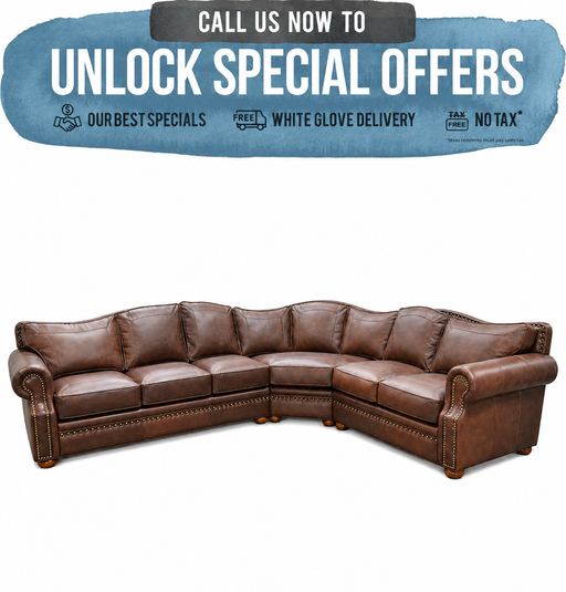 Omnia Tucson Leather 6 Seat Sectional