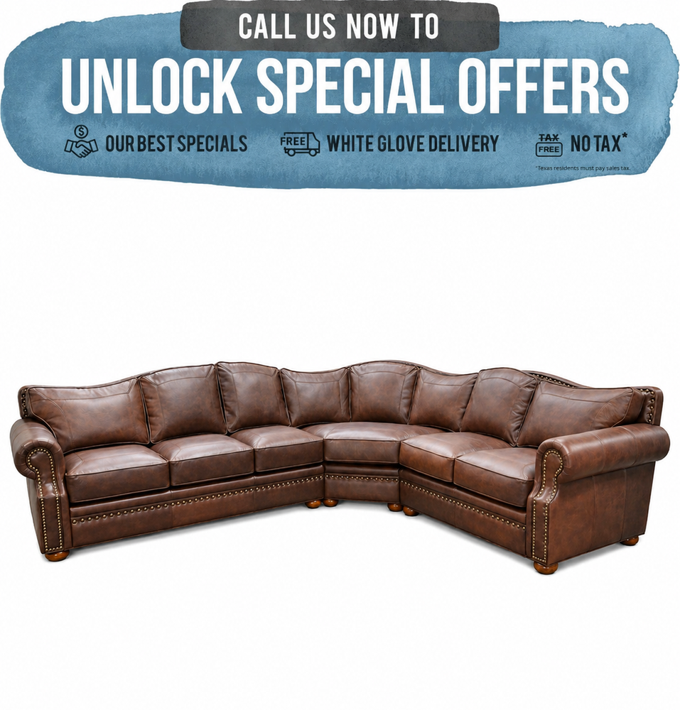 Omnia Tucson Leather 6 Seat Sectional
