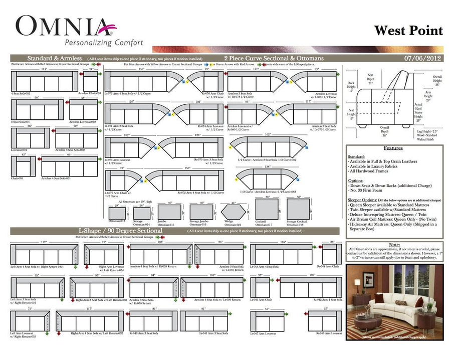 Omnia West Point Sofa - leatherfurniture