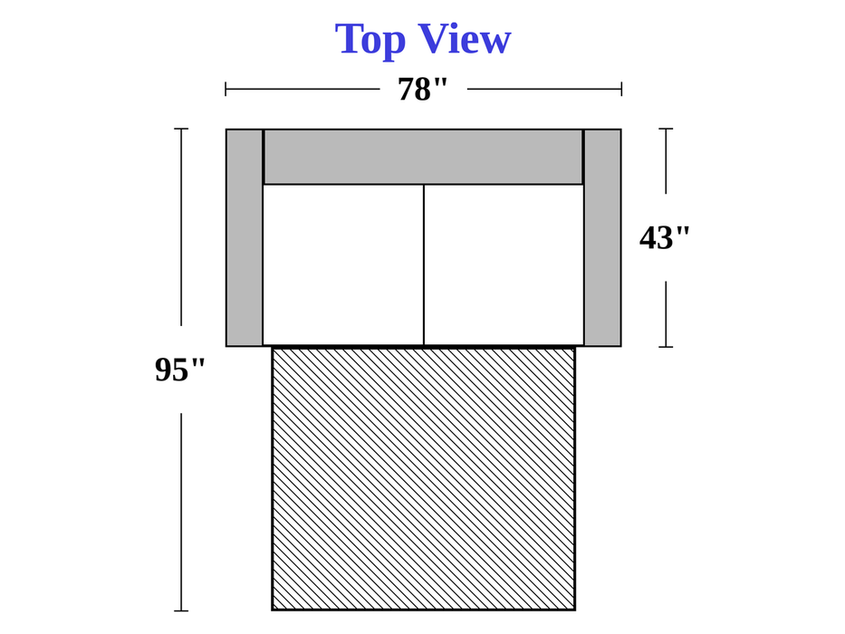 GTRX Fairmont X109 Sleeper Sofa — 40 - Queen Sleeper dimensions