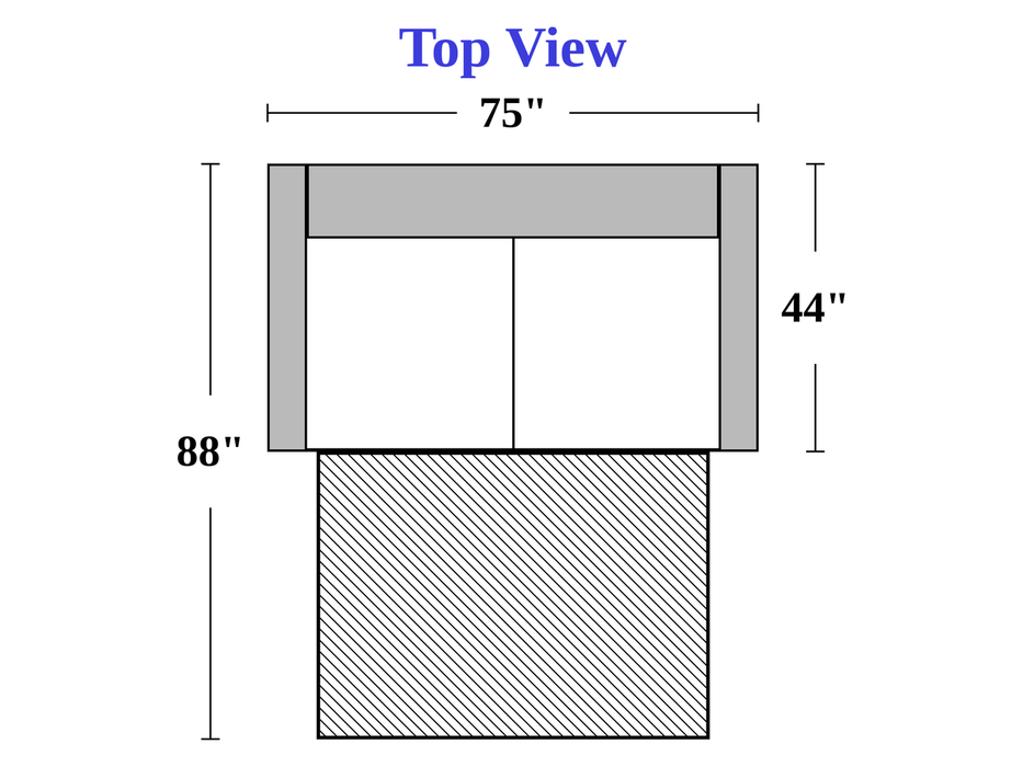 GTRX Phoenix X60 Sleeper Sofa — 40 - Queen Sleeper dimensions