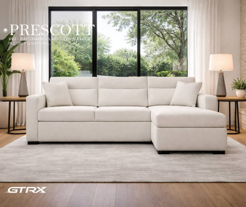 GTRX Prescott X82 Sleeper Sectional shown in a living room