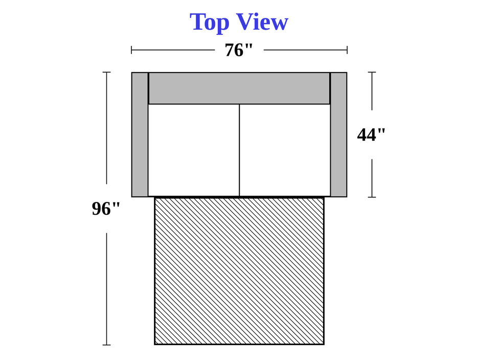 GTRX Winslow X108 Sleeper Sofa — 40 - Queen Sleeper dimensions