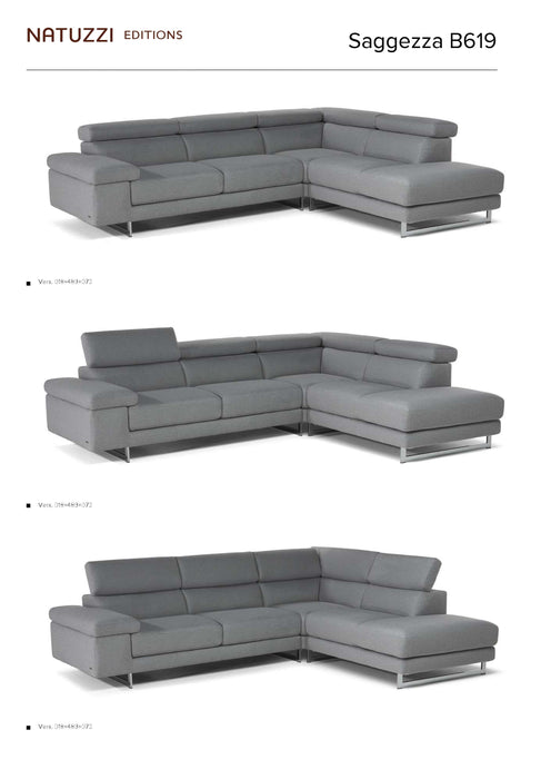 Natuzzi Saggezza Sectional B619 - leatherfurniture