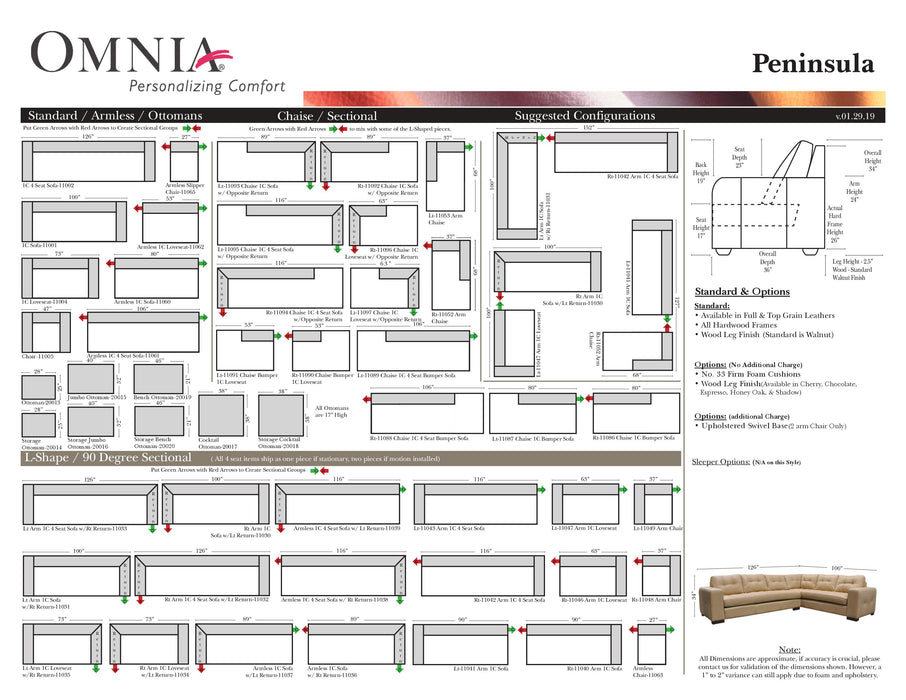 Omnia Peninsula Sectional - leatherfurniture