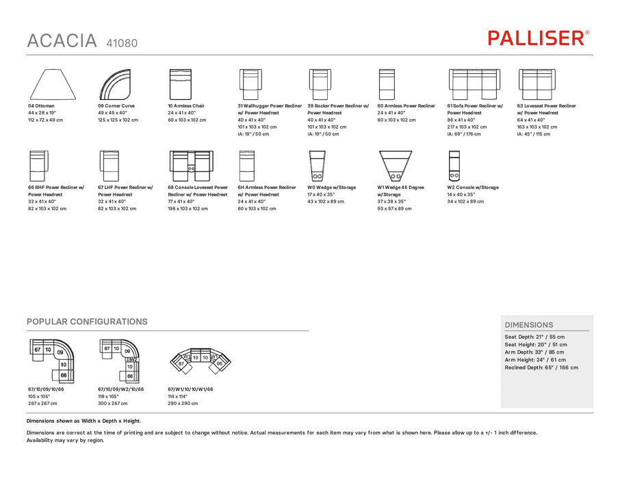 Palliser Acacia Sectional 41080