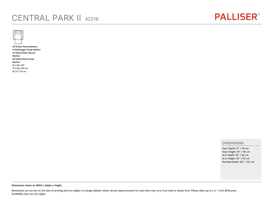Palliser Central Park II Recliner
