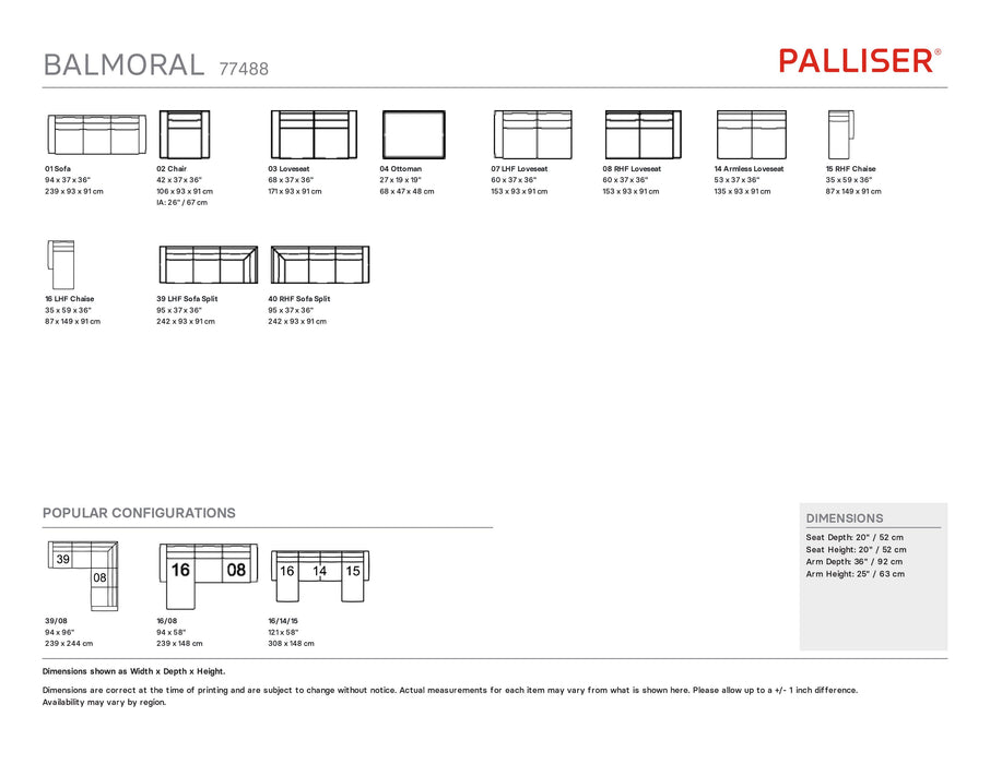 Palliser Balmoral Sectional 77488