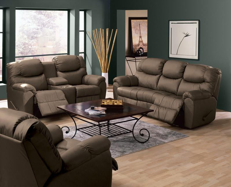 Regent - example living room w/ 3 cushion sofa, Loveseat w/ home theater wedge and Armchair