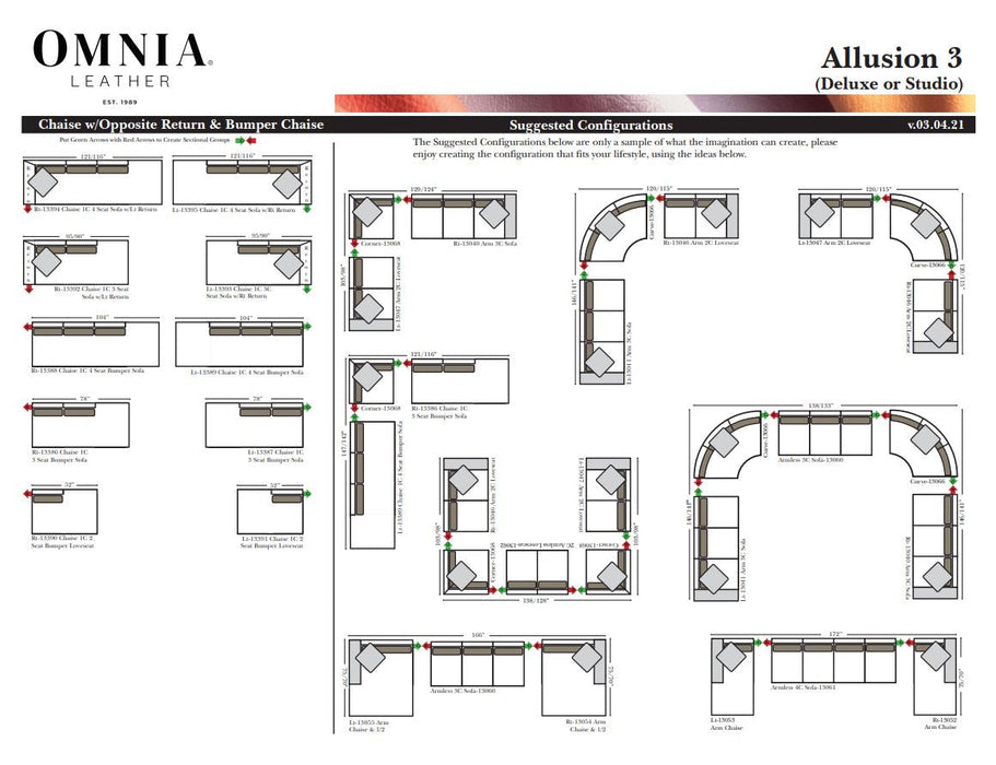 Omnia Allusion 3 Studio Sectional