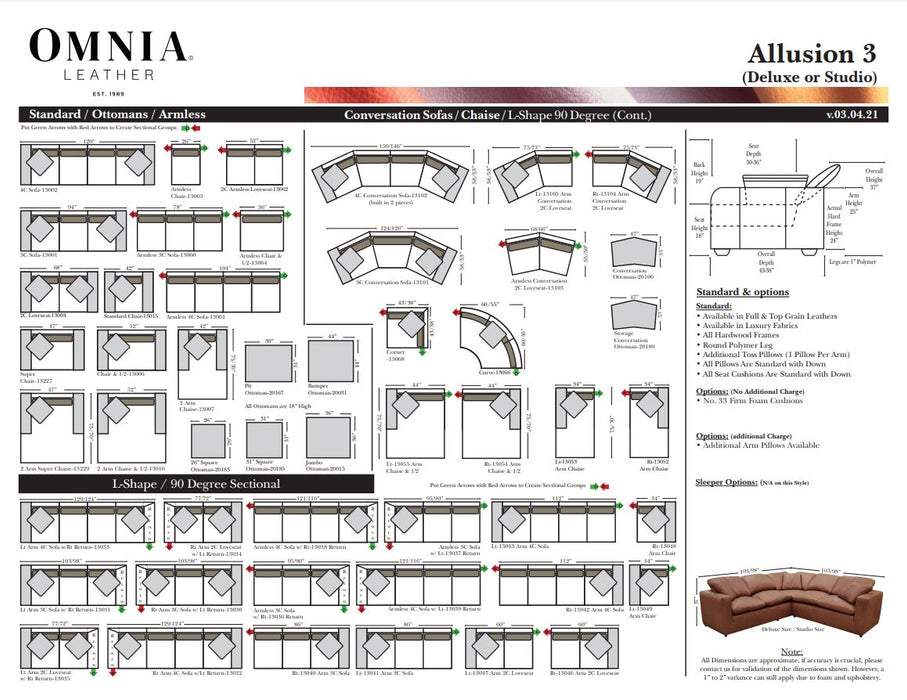 Omnia Allusion 3 SUPER Studio Sectional