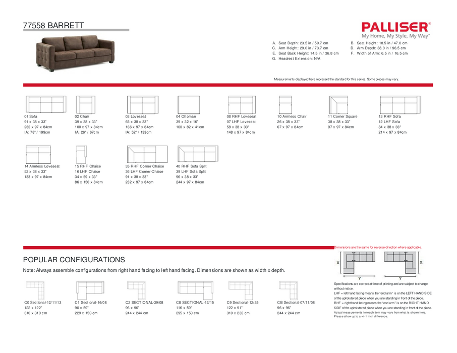 Palliser Barrett Sectional - leatherfurniture