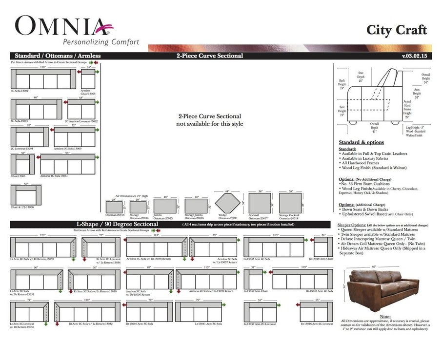 Omnia City Craft Sectional - leatherfurniture