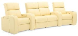 Flicks - Reclining 4 Cushion Sofa w/ 2 WEDGE Console Arms right front view