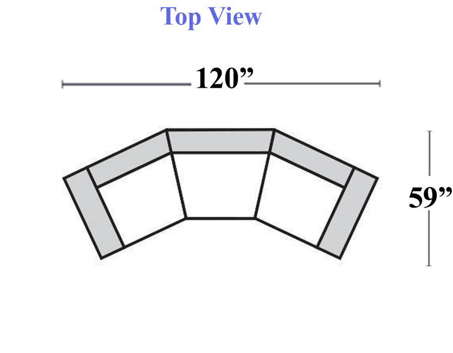 Omnia Aledo Sofa 3 seat Curved Sofa Schematic