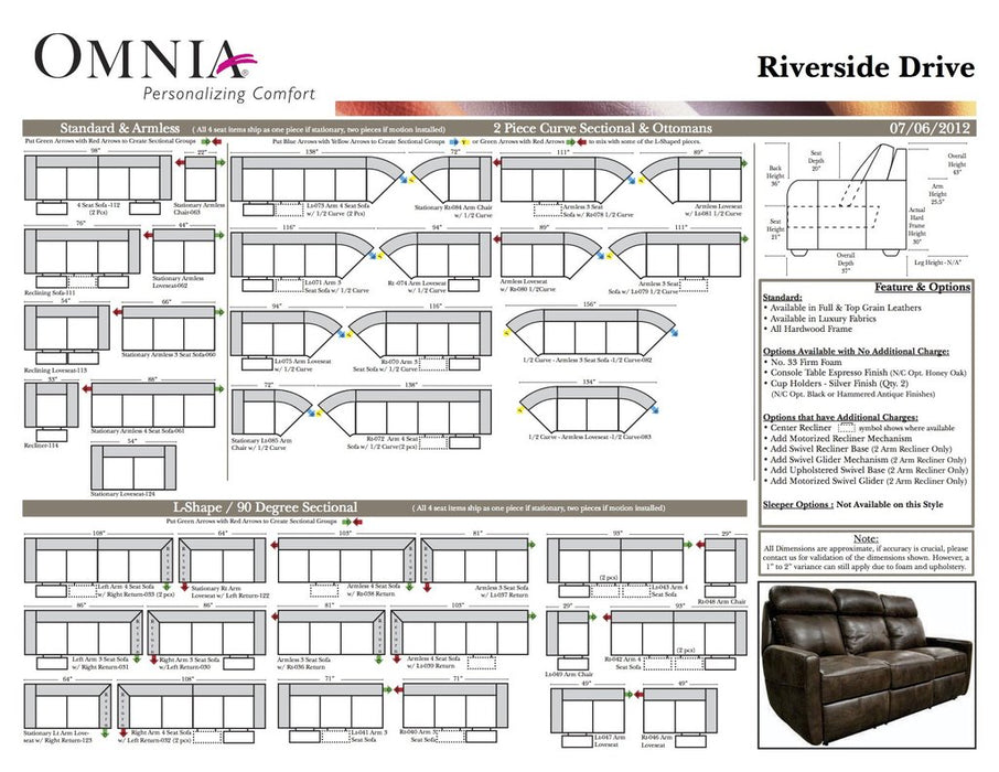 Omnia Riverside Drive Sectional - leatherfurniture