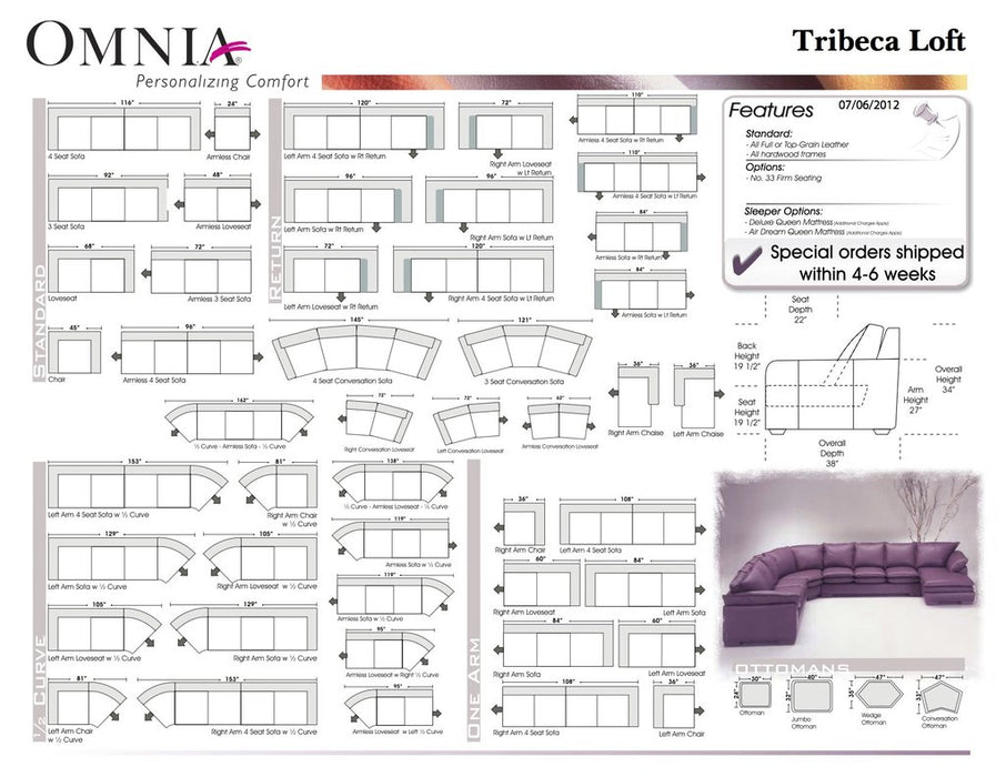 Omnia Tribeca Loft Sectional - leatherfurniture