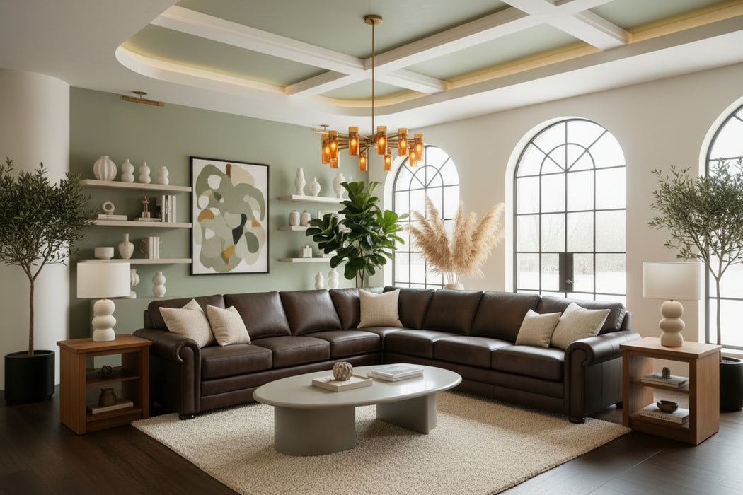 alpharetta sectional liberty hazelnut Leather