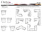 Omnia Curtis leather sofa and sectional configurations schematic sheet, page 2