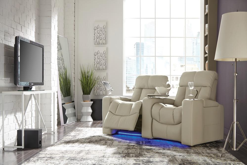 Paragon - example living room w/ Powered Reclining Loveseat w/ Straight Console Arm